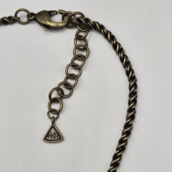 Silpada Natural Moonstone & Swarovski Crystal Necklace Antiqued Brass - Picture 6 of 7